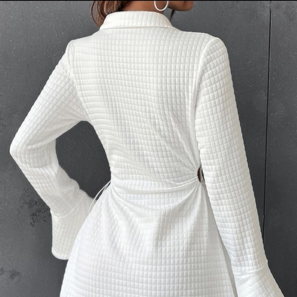 Chic Letter Patched  Flounce Sleeve Shirt Dress - Picture 10 of 16
